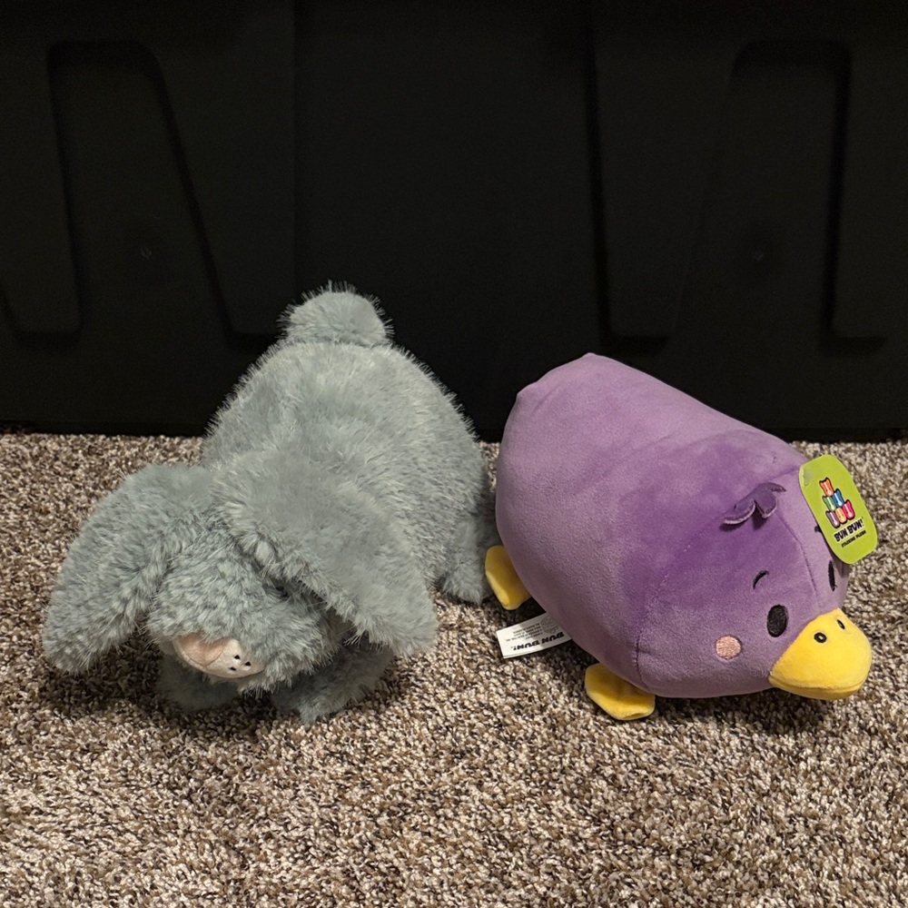 Bun Bun Purple Platypus and Blue Plush Bunny Toy (price for one)